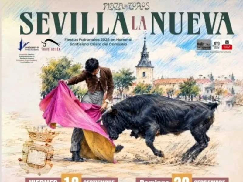 Sevilla la Nueva presenta una variada feria taurina de acceso libre para sus Fiestas Patronales 2026