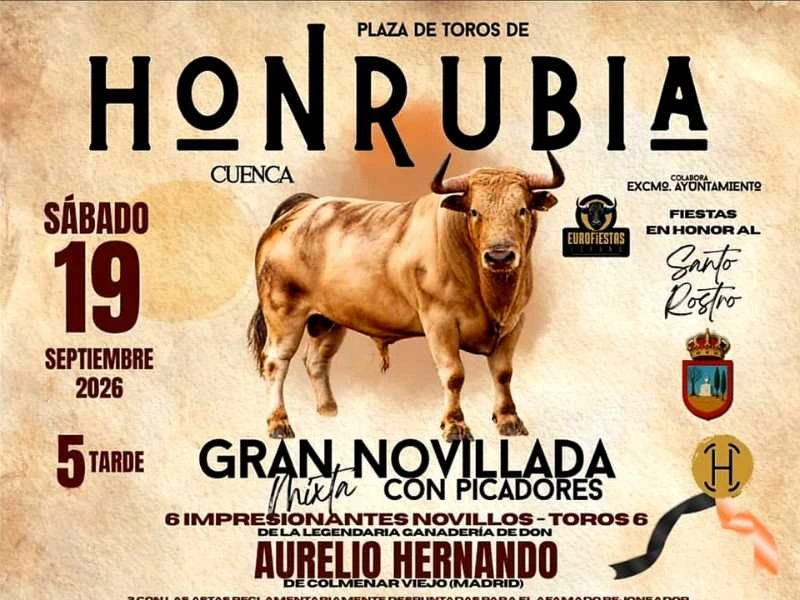 Honrubia anuncia una atractiva novillada mixta con astados de Aurelio Hernando para sus Fiestas del Santo Rostro