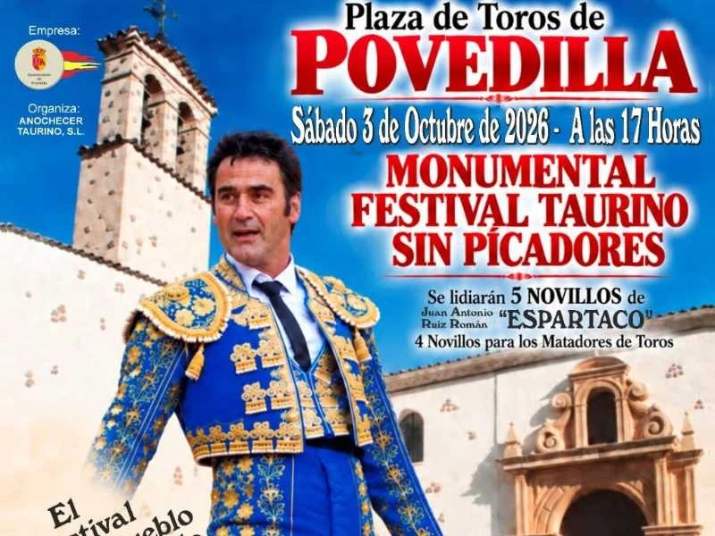 Jesulín de Ubrique encabezará el tradicional festival taurino de Povedilla en su única cita en Castilla-La Mancha
