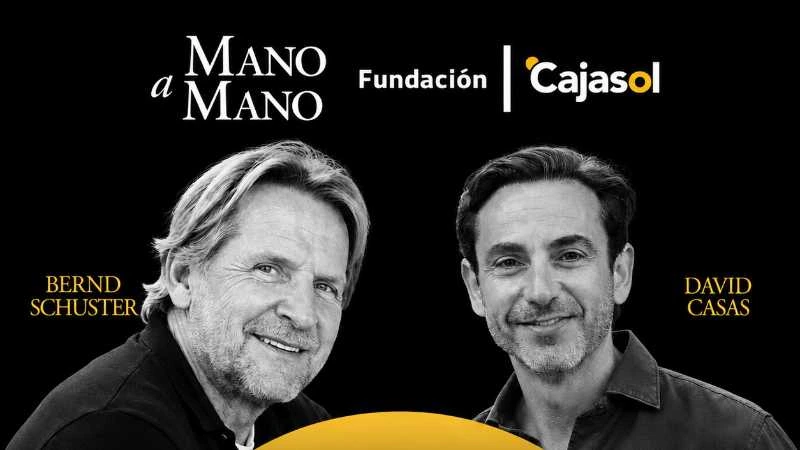 Bernd Schuster y David Casas, el lunes 19 de octubre en los Mano a mano de la Fundación Cajasol