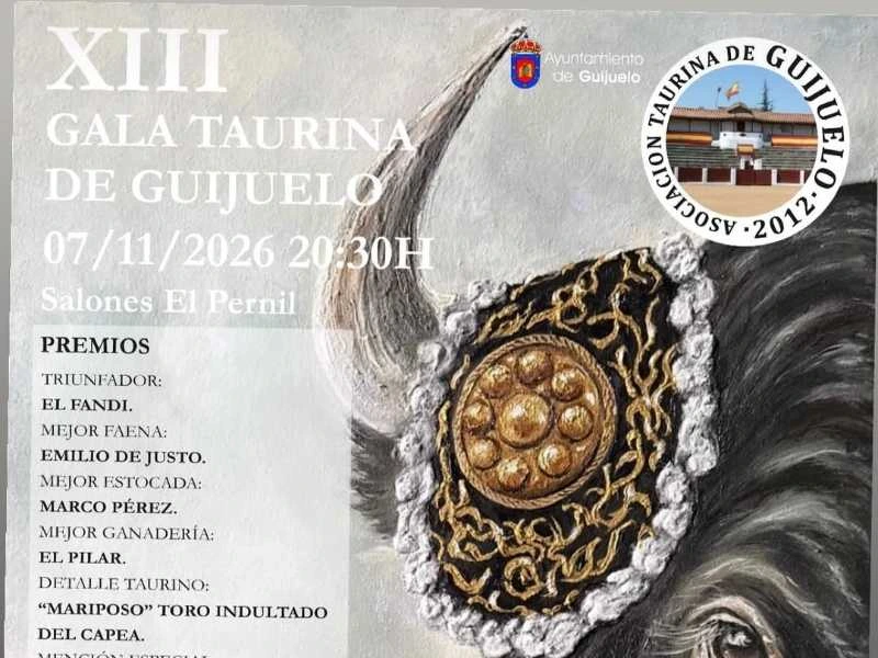Guijuelo desvela los premiados de su XIII Gala Taurina con El Fandi como triunfador